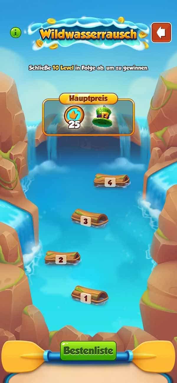 Coin Master Wildwasserrausch Event Belohnungen Vorschau auf das Wildwasserrausch Event in Coin Master mit Spins und Juwelen Belohnungen